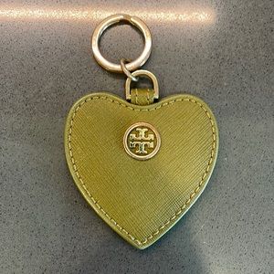Tory Burch Leather Heart Key Chain